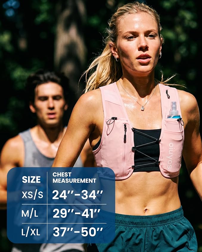 Running Vest for Women Men - Adjustable Chest Straps Running Hydration Vest with 500ml Soft Flask & Phone Holder - Lightweight Reflective Hydration Backpack for Runner Marathon Essentials
