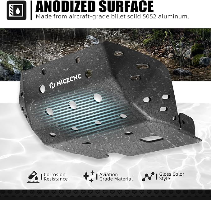 NICECNC Black Skid Plate Bash Crash Plate Engine Bottom Protector Guard Cover Compatible with Honda XR650L 1993 1994 1995 1996 1997 1998 1999 2000 2001-2024,Aluminum Alloy Anodization