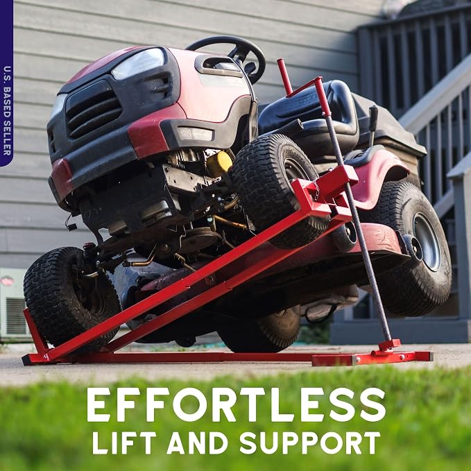 BISupply Lawn Mower Lifting Platform with Manual Handle - 882 lb Capacity, Adjustable Deck for Riding Mowers, Garden Tractors, Jack Lift with Manual Handle, Power Tool Extension