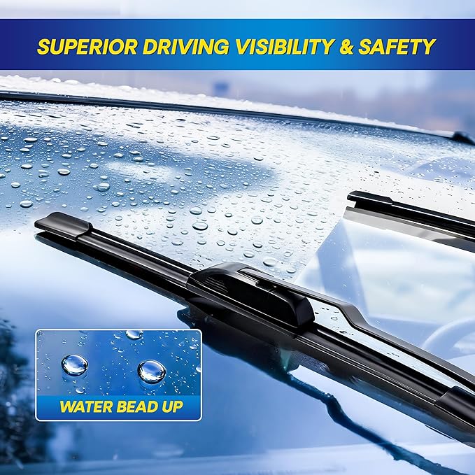5 PLUS® Silicone Windshield Wipers Replacement for 2012 2013 2014 2015 2016 2017 2018 Ford Focus Wiper Blades(Set of 3),Automotive Replacement Windshield Wiper Blades For My Car-28"/28"/12"