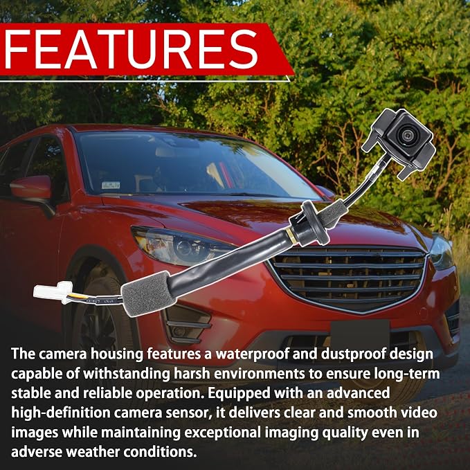 K015-67-RC0A Rear View Backup Camera Parking Assist Camera | Compatible With 2013-2016 Mazda CX-5 2.0L 2.5L, Replaces MA1960108, K01567RC0A, KD3367RC0C, KD33-67-RC0B, KD33-67-RC0A