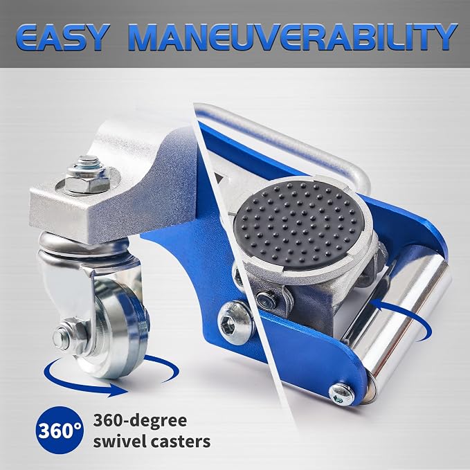 TONDA Floor Jack, Low Profile 2 Ton Aluminum and Steel Car Jack, Blue | Dual Pump System, Rapid Lift, 3.35"-13.98", 360-degree swivel casters