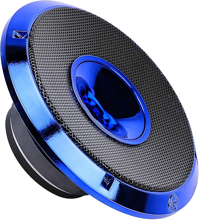Audiopipe 8" Compression Horn Mid-Range Loudspeaker (APMB-828GH-BLU), 400W, Built-in Compression Horn Driver, Flat Steel Basket, 2-Way Coaxial, KSV Voice Coil, Grill, Sleek Candy Blue