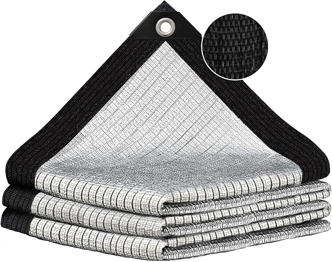 80% Silver Shade Cloth for Garden,Pergola,Greenhouse,Chicken Coop,Kennels,Shade Cloth with Grommets,Simple Hanging Covers