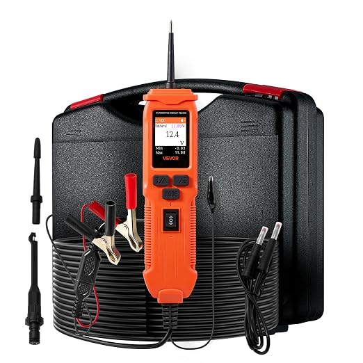 VEVOR Automotive Circuit Tester, 8-35 DCV Power Circuit Probe Tester with TFT Color Display and Lighting, Automotive Power Tester Probe with 19.7 ft / 6 m Cable, 2-in-1 Electrical Detector Finder