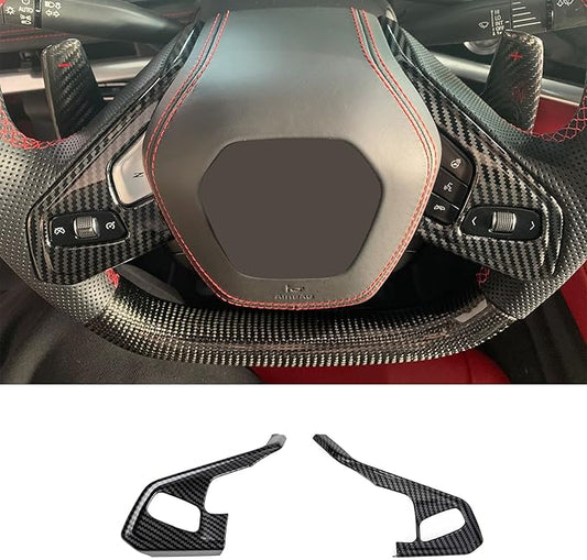 for C8 Corvette Carbon Fiber Steering Wheel Button Trim Accessories for Corvette C8 2020-2026 (Carbon Fiber)