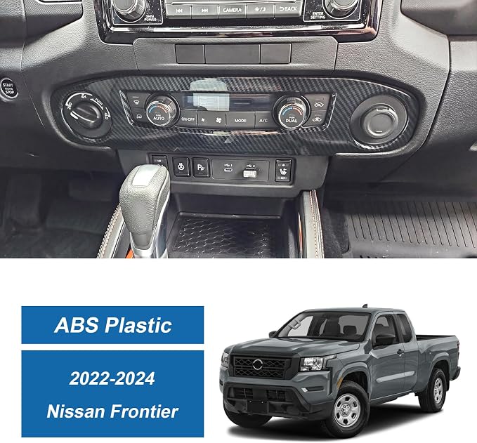 Carbon Fiber Center Console AC Air Vent Panel Cover Compatible with Nissan Frontier 2022-2024