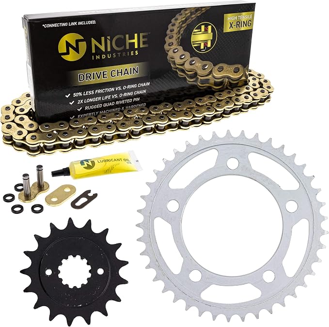 NICHE Drive Sprocket Chain Combo for Honda VT750C VT750CD VT750C2 Front 17 Rear 41 Tooth 525VM-X X-Ring 122 Links
