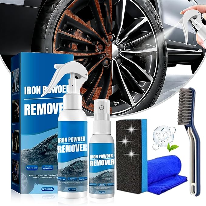 Multi-Functional Quick-Acting Rust Removal Spray, 2026 New 100ml Multipurpose Iron Powder Remover Spray for Car, Fast-Acting Formula & Easy Sprays Application for Metal, Bikes, Tools (100ML+30ML)