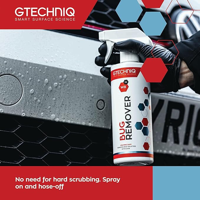 Gtechniq - W8 Bug (Splatter) Remover - Easily and Safely Remove Bug Splatter Without Aggressive Ingredients, Safe on Existing Coatings, Neutral Formula (1 Liter)