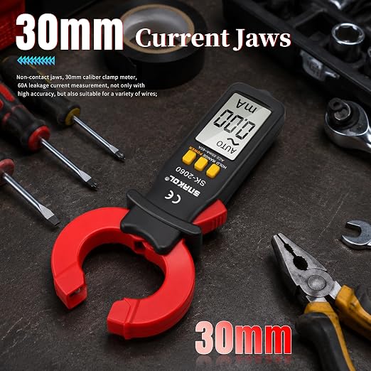 Digital AC Leakage Low Current Clamp Meter 0.01mA Resolution ACA MAX 60A 1999 Counts Auto Range Data Hold Ammeter Clampmeter Amperimetro Amperemetre Professional Micro Current Tester