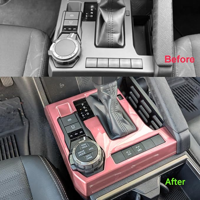 for Toyota Tacoma 2024 2025 2026 for 4Runner 2025 Up Interior Accessories Dashboard Decor Center Consoles Shift Panel & Steering Wheel Cover ABS Decorative Frame Pink