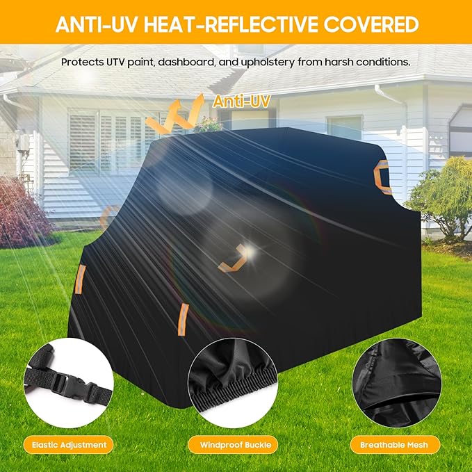 4-6 Seaters UTV Covers Waterproof Outdoor,Heavy Duty Fadeless Oxford Cloth,Windproof All Weather Side by Side Covers Accessories for Polaris RZR Can-Am Yamaha Honda,157Lx59Wx71H Inches