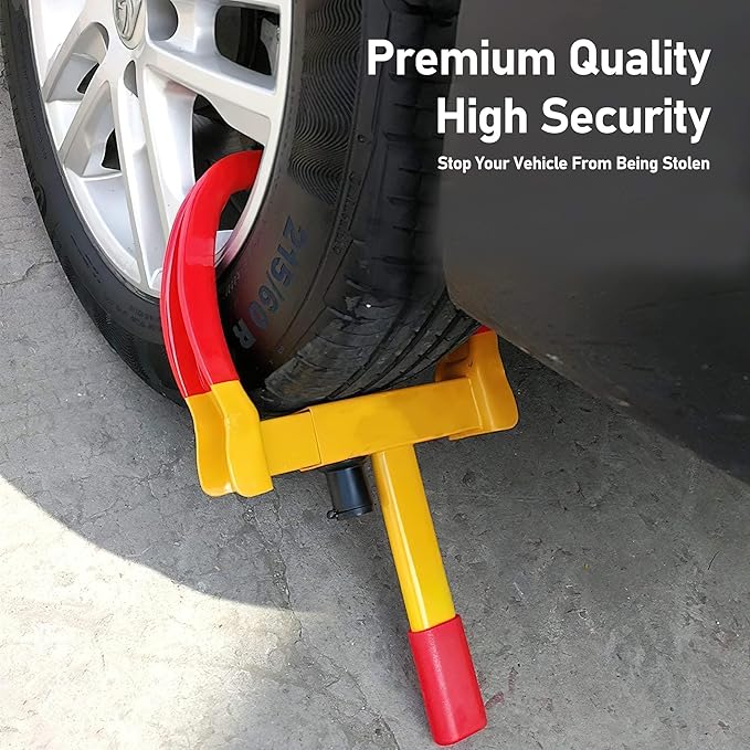 CARTMAN 2 Packs Heavy Duty Trailer Lock Wheel Clamp, Universal Security Tire Lock, Adjustable Anti Theft Lock for Trailers SUV Boats ATVs Motorcycles Golf Cart, 6 Alike Keys