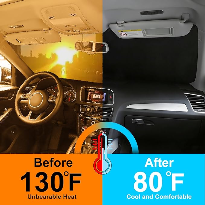 Front Windshield Sun Shade Foldable Car Front Window Sun Shade Windshield Shade Custom Fit for 2022-2026 Kia EV6 Block UV Rays Accessories Heat Keep Cooler