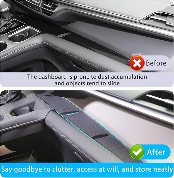 3PCS Center Console Panel Non-Slip Silicone Pad for Sienna Accessories 2021-2025,Central Control Panel Original Car Texture Cover for Sienna LE Limited Platinum SE XLE XSE