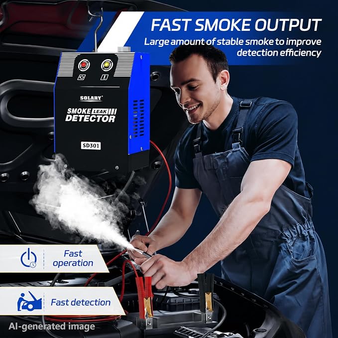 Evap Smoke Machine Leak Tester - 12V DC Vacuum Diagnostic Tester with Built-in Air Pump for Pipe System
