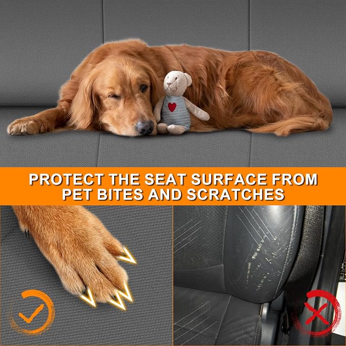 Seat Covers Compatible with 2010-2025 Chevy Express Front Bucket Seats with Opening for Grab Handle on Passenger Side Backrest, NOT for RV Seats (Gray, 2010-2025 Express Front (Knitted))