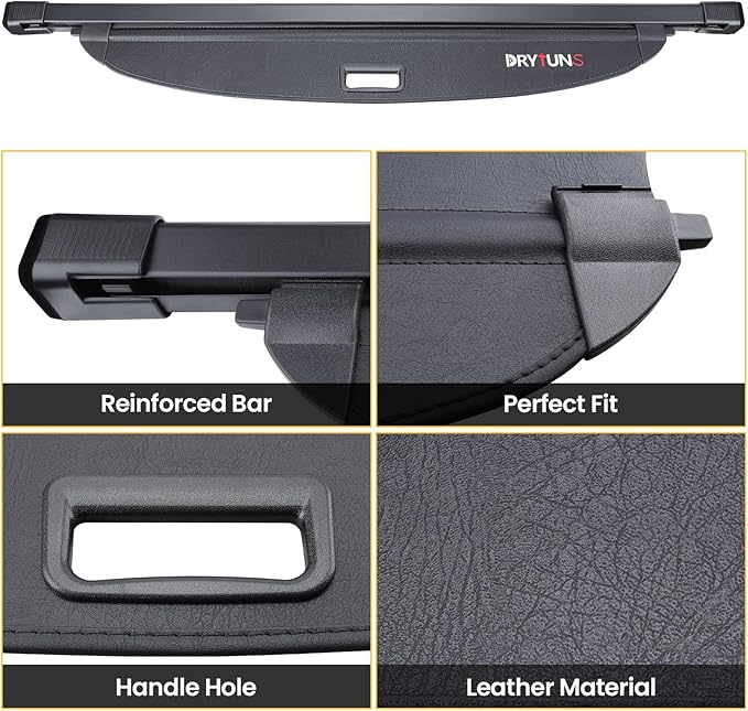 Cargo Cover for Hyundai Tucson 2022-2026, Retractable Trunk Cover Privacy Shade for 22-26 Hyundai Tucson, Leather + Net
