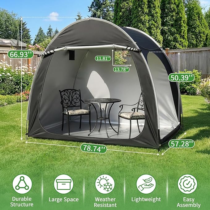 Outvita Bike Tent, Outdoor Portable Bicycle Storage Sheds with 210D Oxford Fabric PU4000 Waterproof Cover for 2-3 Bikes, Storage Cover Shelter for Motorcycle,Garden Tools,Toys,Lawn Mower