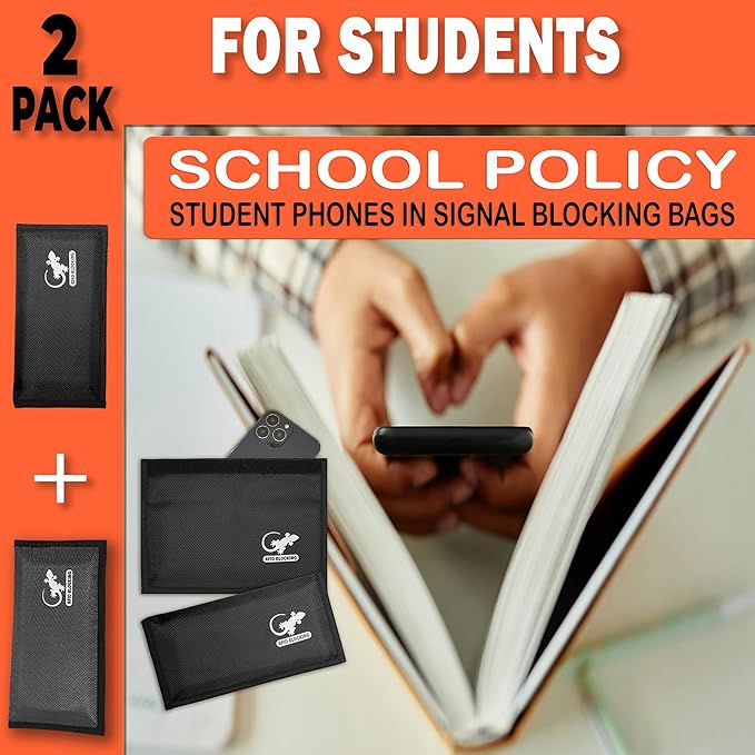Faraday Bag Anti-Tracking GPS RFID Car Key Signal Blocker Wallet Shielding Pouch Protective Case for Cell Phone Car Key FOB, Data Privacy, Electronic Device Security (2 Pack - Black and Gray)