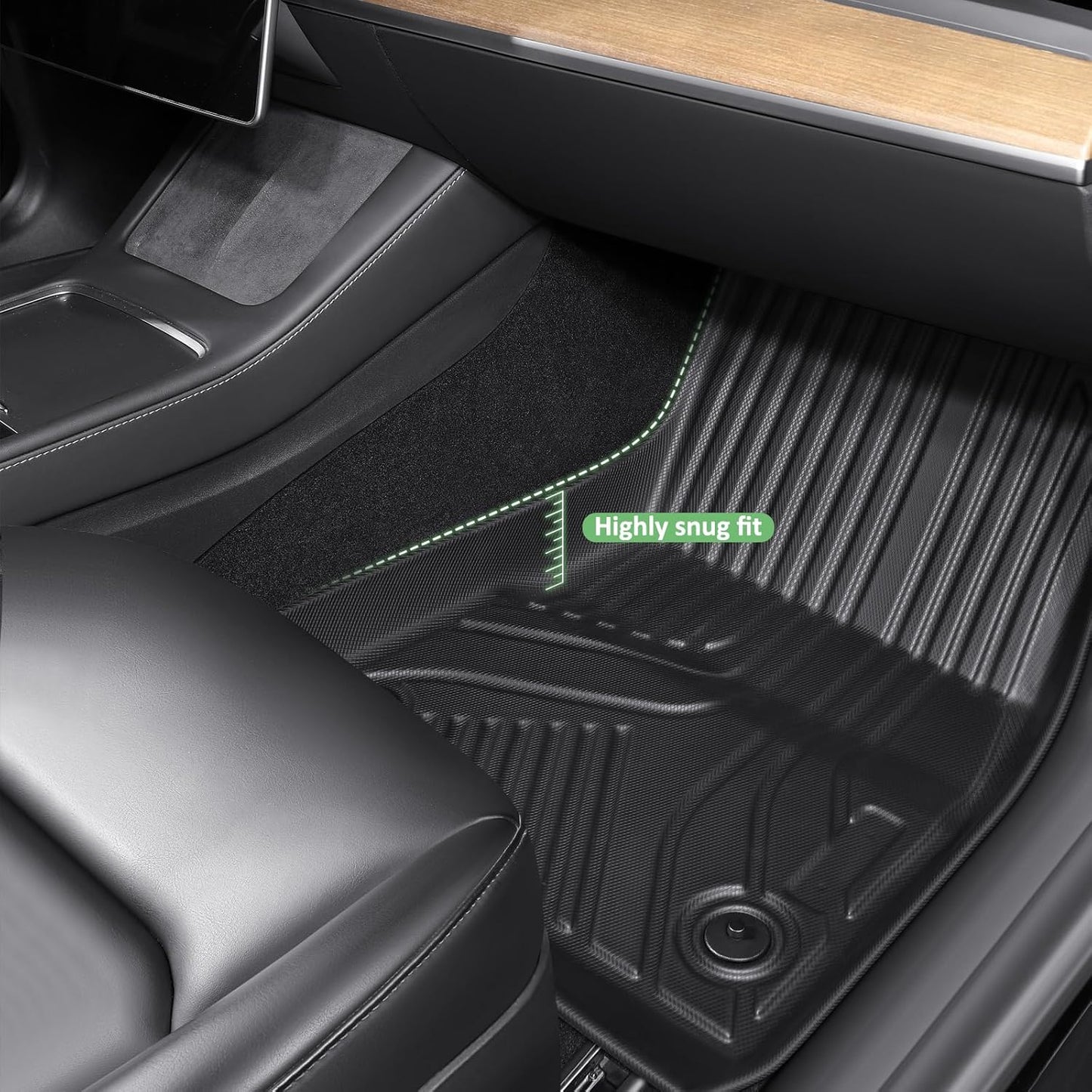 Car Foot Mats for Tesla Model 3 with 4 TPE Materials On The Front and Rear Rows Suitable for All Weather Conditions Suitable for Model 3 2020-2024