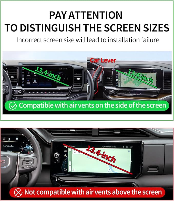 Car Phone Holder for 2022-2026 Chevrolet Silverado 1500/2024-2026 Silverado 2500HD/2023-2025 GMC Sierra 1500 2500HD Accessories 13.4-inch Screen Fixed Clip, 360° Rotation