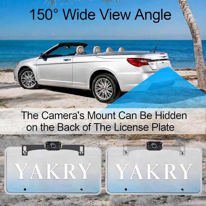 HD 1080P Backup Camera for Cars, Trucks, SUVs, RVs - Night Vision, Waterproof, Wide Angle, Easy DIY Installation, Includes 4.3” LCD Monitor for Safer Parking