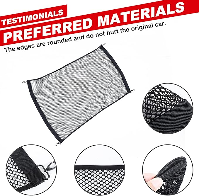 Front Trunk Cargo Net for Hummer EV Accessories Envelope Style Storage Stretchable Highly Elastic Front Trunk Cargo Net for Hummer EV SUV Pickup 2022-2024 2025 Double Mesh Netting with Metal Hooks
