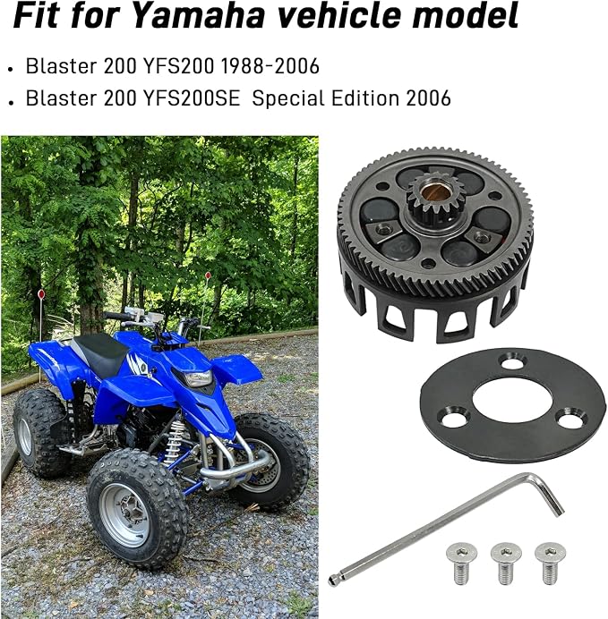 CNC Billet Clutch Basket & Heavy Duty Primary Driven Gear Kit for Yamaha Blaster 200 YFS200 1988-2006 OEM# 3JM-16150-01-00