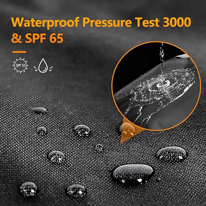 Universal Motorcycle Cover Waterproof Outdoor Storage All Weather Rain Snow Sun Winter All Season Durable with Lockholes & Night Reflective Black Oxford 108" Extra Large Heavy Duty Protection