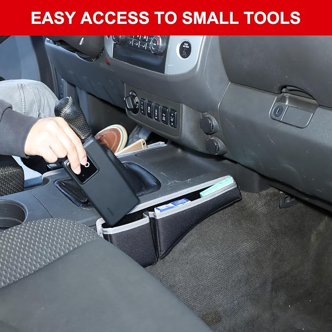 Center Console Gear Shift Side Pocket Organizer Compatible with Nissan Frontier 2009-2017,Oxford Cloth Central Control Side Phone Holder Pouch Organizer Interior Storage Accessories