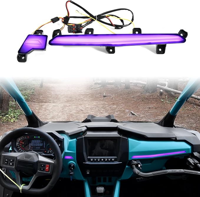SAUTVS Purple LED Dash Light Assembly for Polaris RZR PRO XP/R/S 2025 2026 Accessories, IP67 Waterproof ABS Material (Replace OEM #2418039, #2418040)