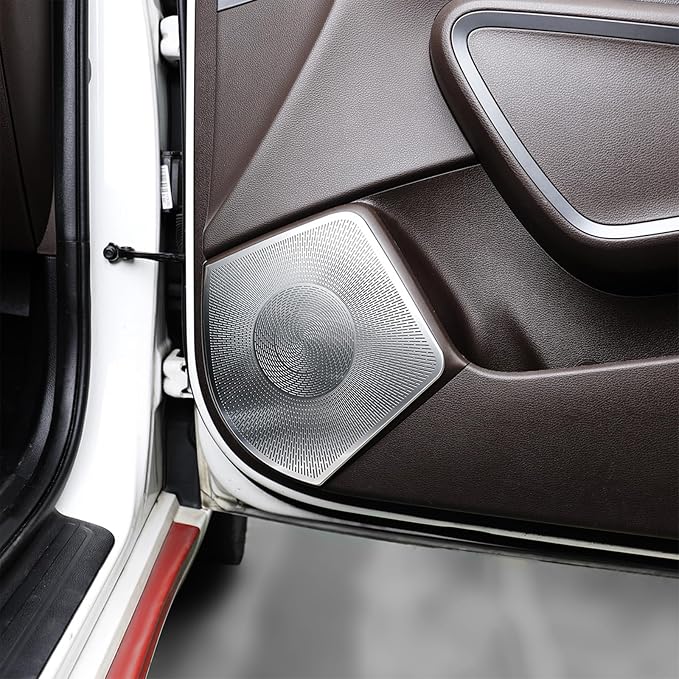 Stainless Steel Door Speaker Decoration Covers Trim Compatible with KIA Soul 2020-2025 Accessories (Silver)