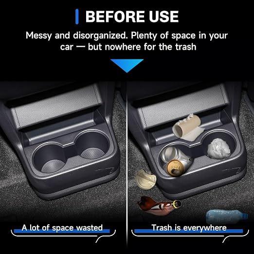 SXCY for 2025 2026 Toyota Sienna Trash Can for 2021-2026 Toyota Sienna Accessories Rear Seat [Not for Cool Box] [OEM-Fit] Waterproof Leak-Proof 2-in-1 Trash Bin & Organizer w/Lid Odor-Free Storage