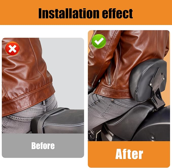 Driver Backrest Compatible with Indian Scout Sixty/Bobber/Classic Solo 2025+, Plug-In Rider Backrest Sissy Bar for Indian Motorcycle Accessories