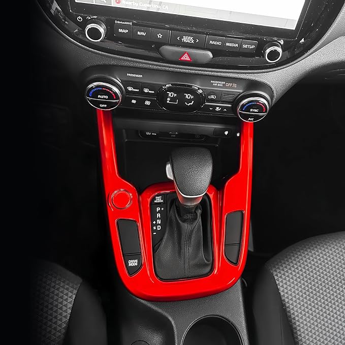 YOUTOOCAR Gear Shift Panel Cover Compatible with Kia Soul 2020-2026 Accessories (Red)