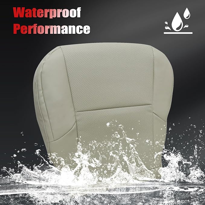 Driver & Passenger Bottom & Top Lean Back Leather Replacement Seat Covers Tan #LA00 or LB00 Compatible with Lexus GX460 2010 2011 2012 2013 2014 2015 2016 2017