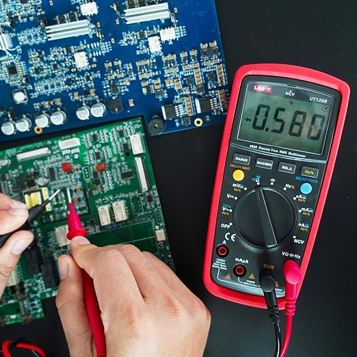 UNI-T Multimeter Kit UT139B, Volt Ohm Meter Capacitor Tester Frequency Meter True RMS Auto/Manual Ranging 4000 Counts