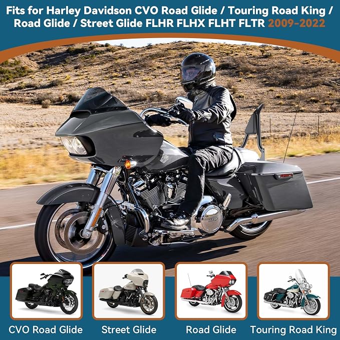 28" Sissy Bar for Harley, Detachable Passenger Backrest with 4-Point Docking Hardware Kit, Rear Back Pad Fit for Harley Davidson Street Glide Road Glide Electra Glide Road King 2014-up Black