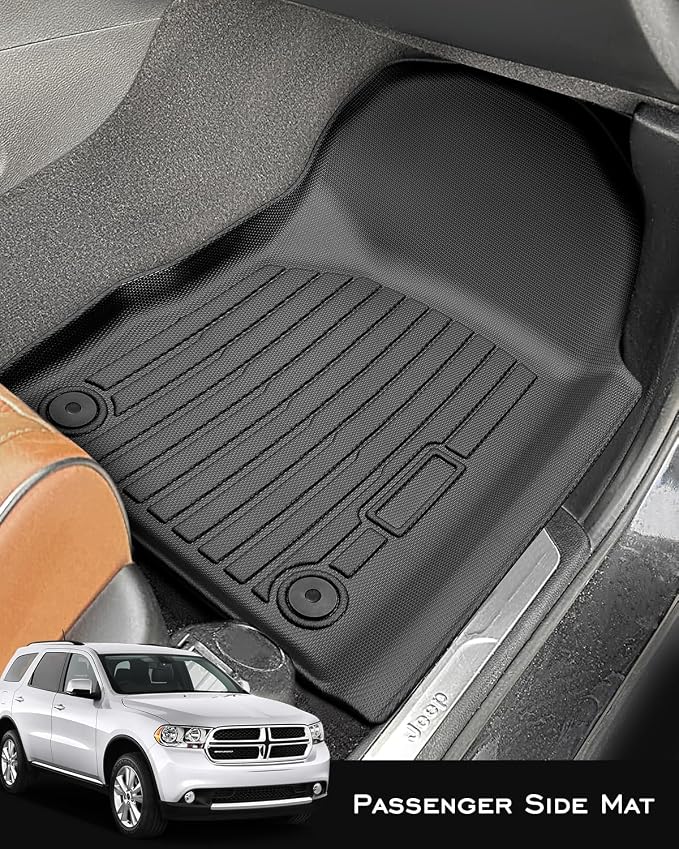 3 PCS for Dodge Durango Floor Mats 2011-2015,for Jeep Grand Cherokee Cargo Liners 2011-2015 All Weather Floor Liners Rubber Tech Car Accessories