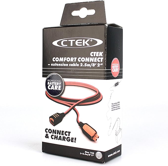 CTEK 40-339 CT5 12V Smart Battery Charger & 56-304 Comfort Connect Extension Cable Bundle – Automatic Maintainer for Lead-Acid, AGM & LiFePO4 Batteries with Extended Reach