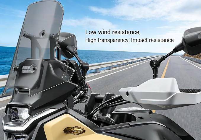 45CM PMMA Higher Windshield Wind Screen Compatible with CFMOTO Ibex 450 2025-2026,4.5MM Thickness,Grey,CFMOTO Ibex 450 Accessories