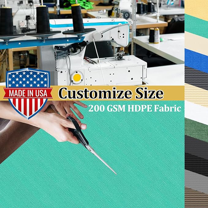 Shade&Beyond Customized Size 4' X 14' Shade Cloth with Grommets, 90% UV Protection UV Protection Mesh Tarp Sun Screens for Patio GN04, Turquoise