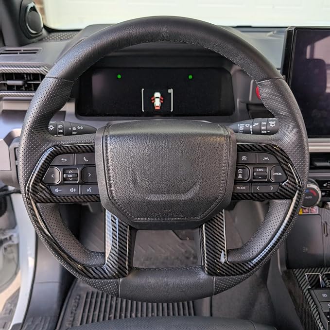for Toyota Tacoma 2024 2025 2026 for 4Runner 2025 2026 Interior Accessories Steering Wheel & Gear Shift Panel Cover ABS Decorative Frame Trim