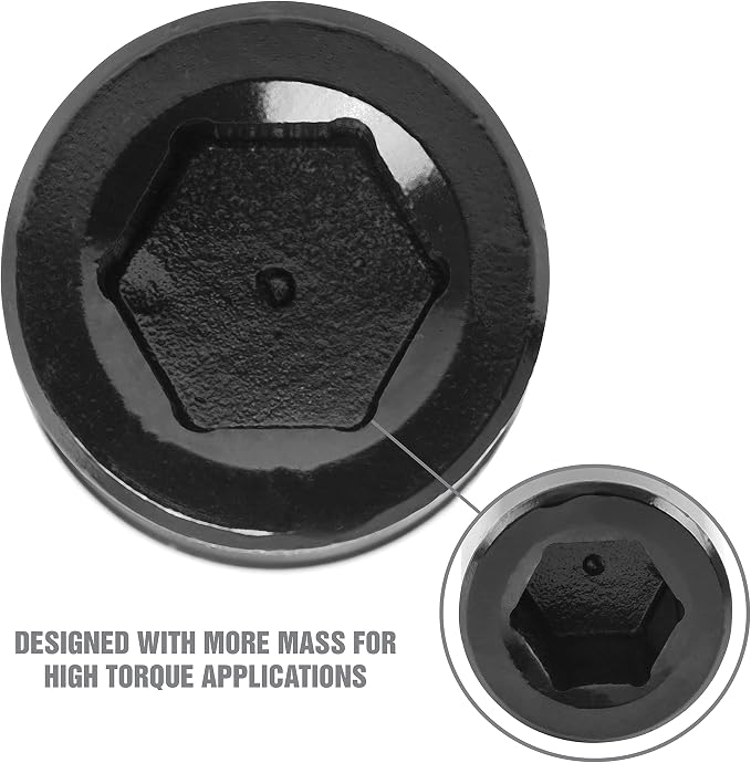 OEMTOOLS 25300 22mm Crank Bolt Socket, Heavy Duty Harmonic Balancer Socket For Stubborn Bolts, 22mm Impact Socket 1/2 Drive Crank Bolt Removal Tool