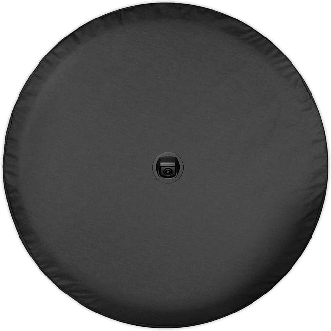 Boomerang - 33" Soft JL Tire Cover for Jeep Wrangler JL (with back-up camera) - Rubicon (2018-2024) - Black Denim Vinyl - Integrated Camera Hood