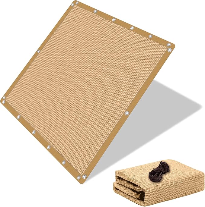 EMERIT 90% Sun Shade Cloth, 5' X 10' Pergola Shade Cover Canopy, 50 MPH Wind-Resistant Tarp with Reinforced Stainless Steel Grommets, Privacy Screen for Outdoor Patio, Backyard, Deck