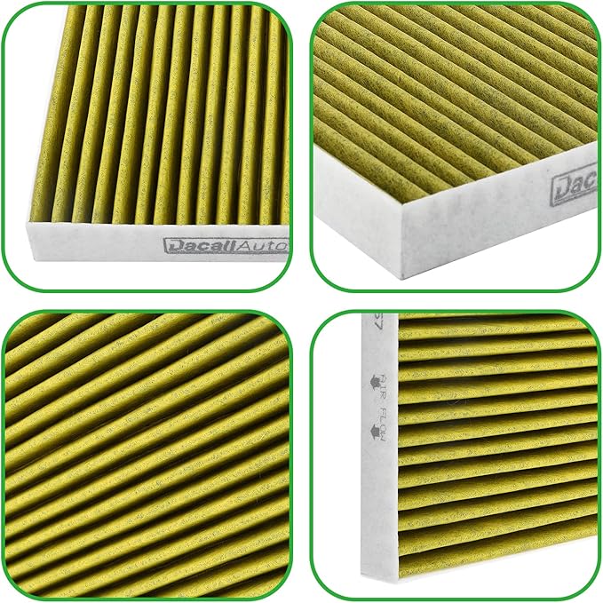 4pcs Activated Carbon Cabin Air Filter Set for Freightliner Cascadia Century Class Columbia Coronado, for Freightliner 122SD; Replace PA4857, P609422, BOA91559, abp n10g 91559