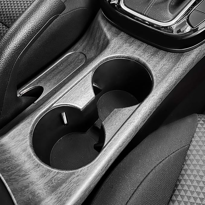 YOUTOOCAR Water Cup Holder Trim Cover Compatible with Kia Soul 2020-2026 Accessories (Wood Grain)
